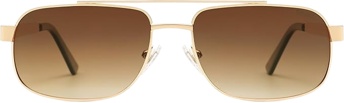 Polarized Aviator Rectangle Protection with Authentic Seventies Vintage Style Appeal